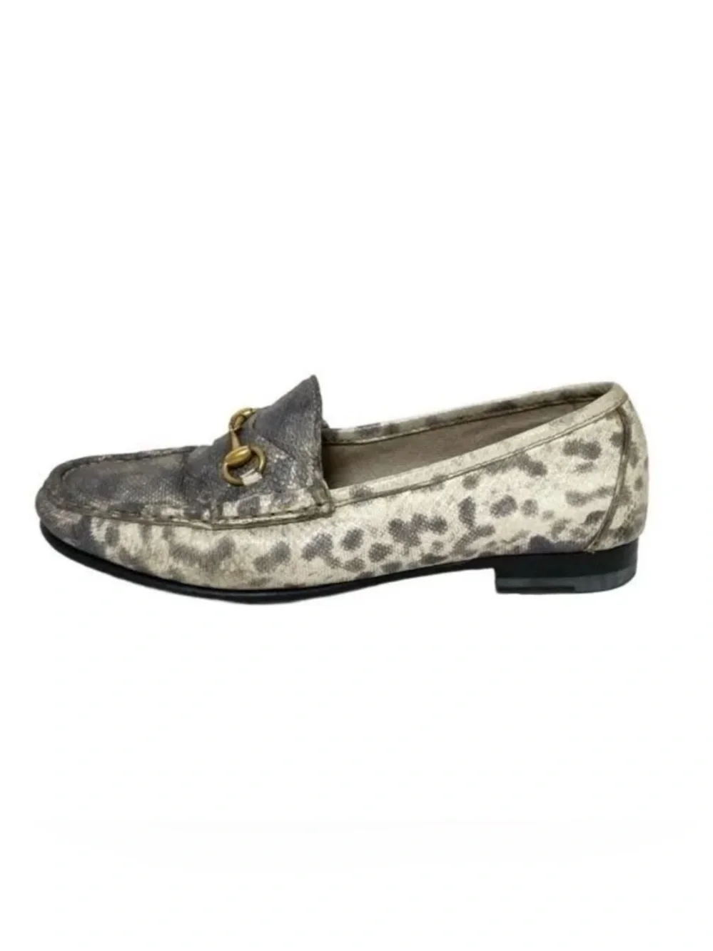 Gucci vintage Horsebit Loafers Roccia Snake Print Leather 6.5/36.5 womens